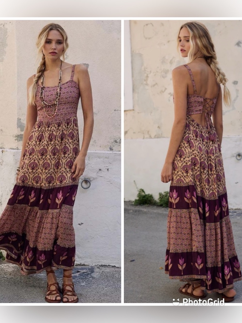 Spell CHÂTEAU QUILTED STRAPPY MAXI DRESS